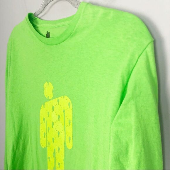 BILLIE EILISH | Long Sleeve Lime Green Crewneck Graphic Tee Unisex Size Small - Picture 2 of 7